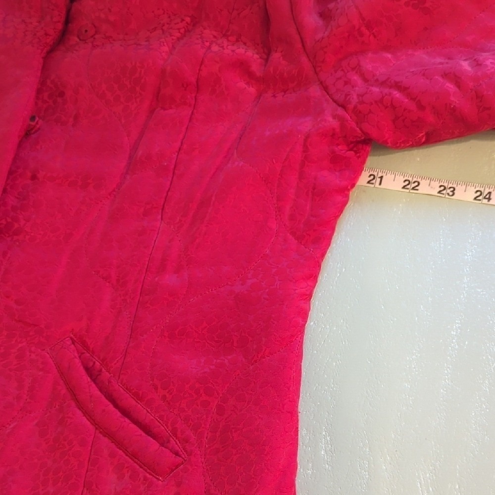 Silk‎ Quilted Jacket Red size Medium Pockets image 9